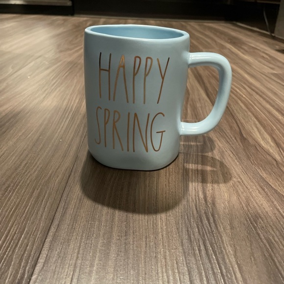 Rae Dunn by Magenta light Blue and Gold Happy Spring Ceramic Mug for Dining - Picture 10 of 11